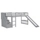 preview thumbnail 13 of 13, Modern Twin Size Loft Bed With Two Storage Drawers With Convertible Ladder and Slide For Bedroom,Dorm,Kids