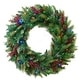 preview thumbnail 9 of 9, Woodland Berry Wreath B/O LED Lights (24", 30", 36")
