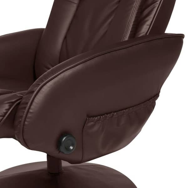 Shop Sturdy Brown Faux Leather Electric Massage Recliner Chair W Ottoman On Sale Overstock 30705354