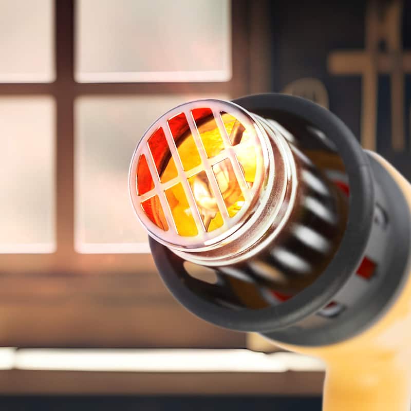 Heat Gun - Dual Temperature Heating Gun with 122-1112°F Range, Overload Protector, 4 Nozzles for Crafts by Stalwart