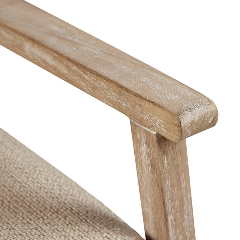 Roomfitters Accent Chair with Cane Back, Solid Wood Armchair with Upholstered Seat for Living Room or Office, Light Brown