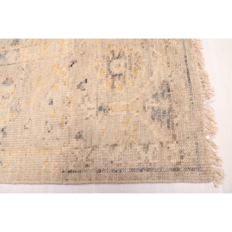 ECARPETGALLERY Hand-knotted Modern Oushak Light Grey Wool Rug - 7'10 x 9'7