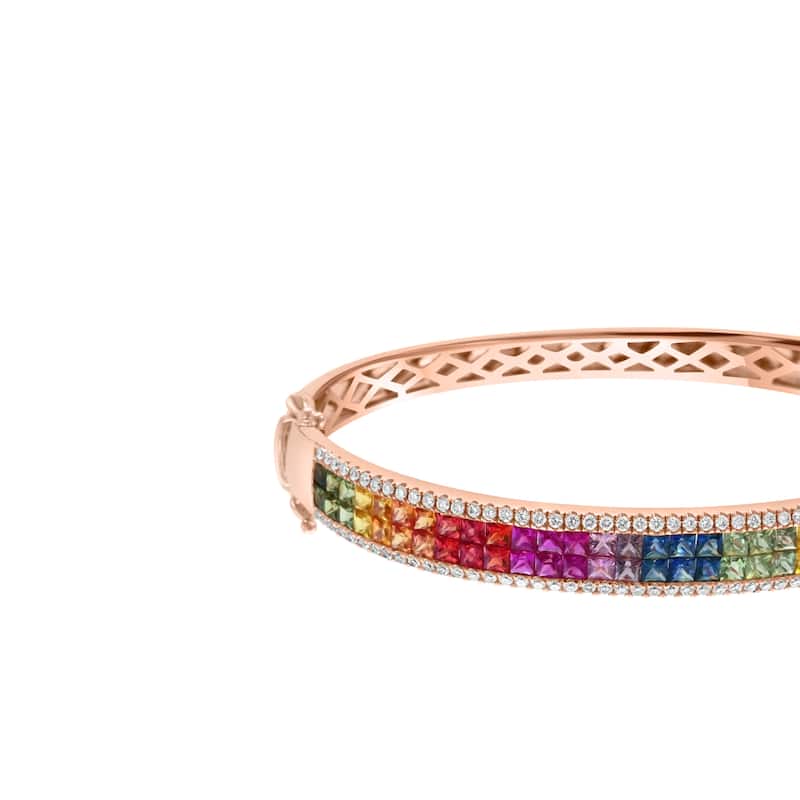 EFFY 14K Gold Diamond and Multi Sapphire Bangle