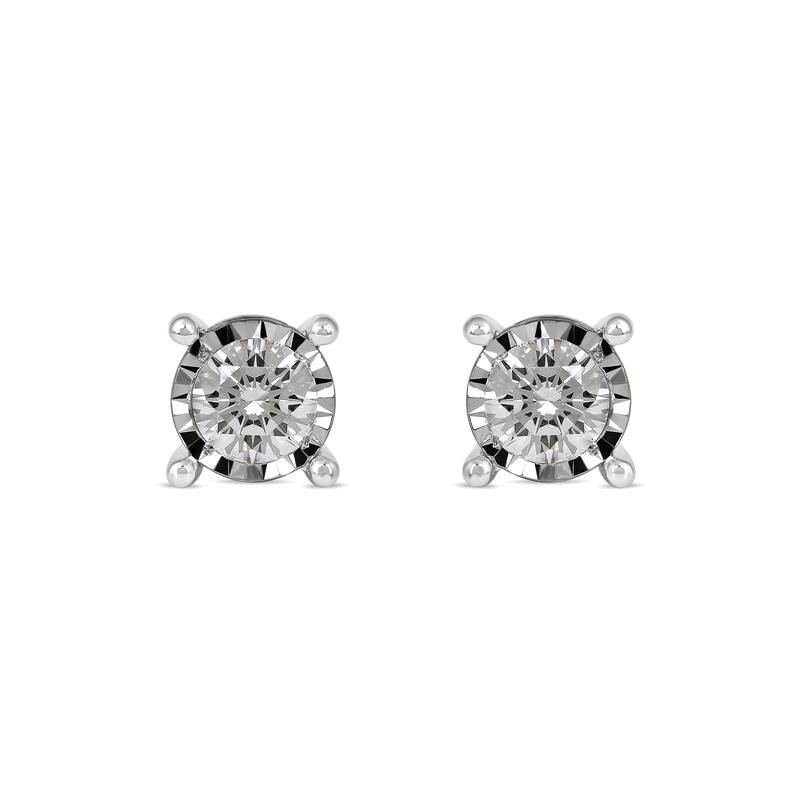 1/20ct - 3/4ct TDW Diamond Stud Earrings in Silver for Women