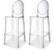 preview thumbnail 18 of 18, Set of 2 Modern High Back Side Armless Bar Stools With Backs Chairs For Kitchen Island Home Indoor Outdoor Patio Clear Clear