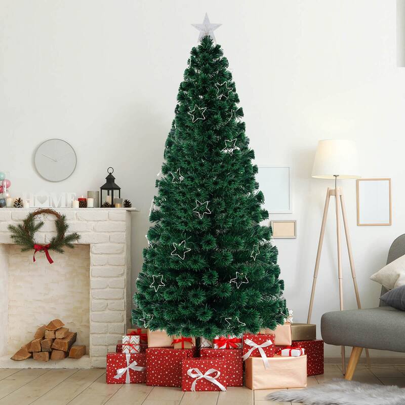 Costway 4/5/6/7 FT Artificial Xmas Tree with 130/170/230/270 Branch