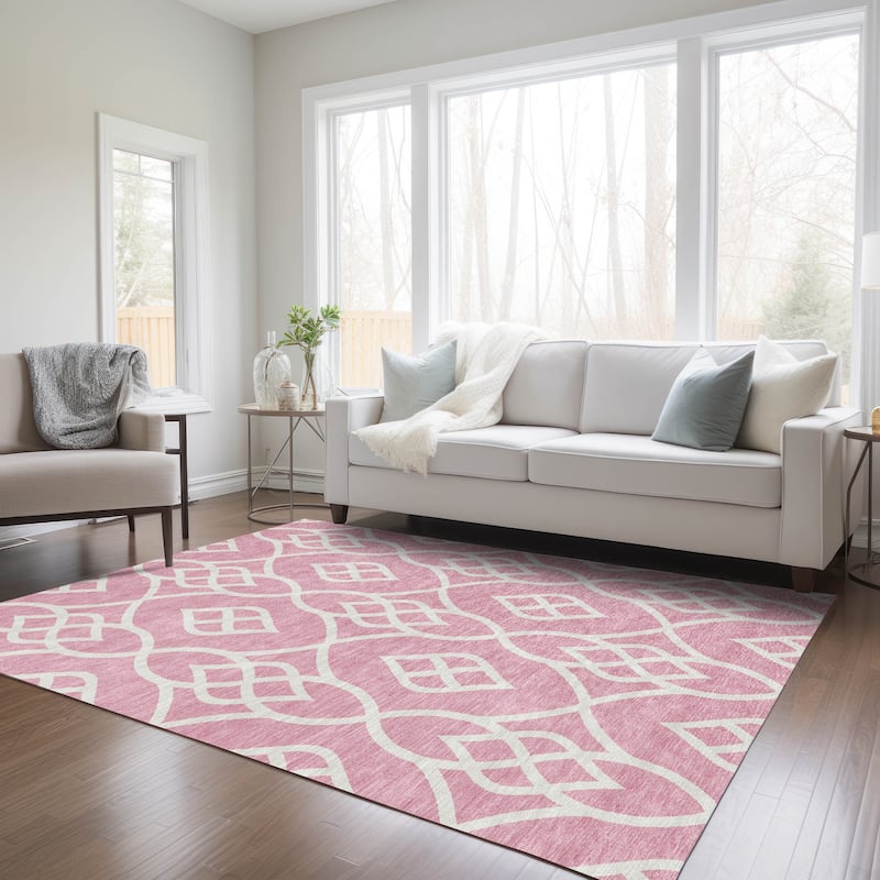 Machine Washable Indoor/ Outdoor Chantille Trellis Modern Rug