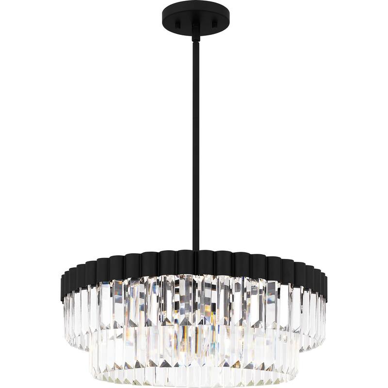 Matte Black Four Light Pendant from the Quoizel Pendant Collection