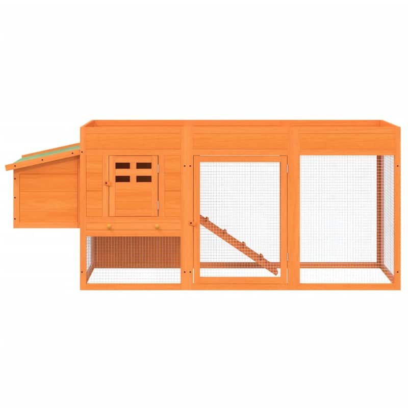 vidaXL Chicken Coop Brown 80.3"x19.7"x33.1" Solid Wood Pine - 80.3" x 19.7" x 33.1"