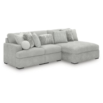 Signature Design by Ashley Snodoodle Gray 3-Piece Sectional with Chaise - 125" W x 67" D x 40" H