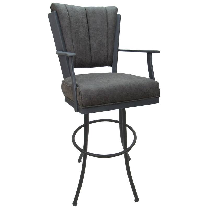 Swivel Extra Tall 34" (35") Metal Bar Stool Montana on Noam Base - 34" Seat - Northwest Elk - Grey