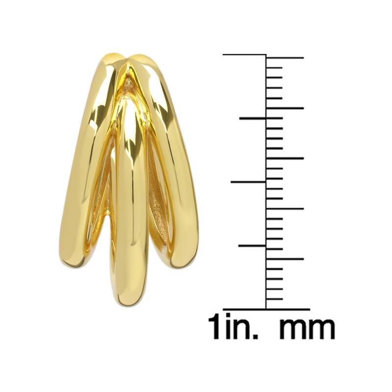 Victoria Townsend Gold Plated 3 Row Hoop Earrings