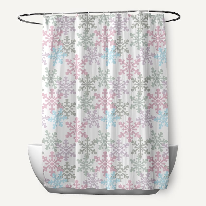 Snow Fall Shower Curtain - Pink Icing