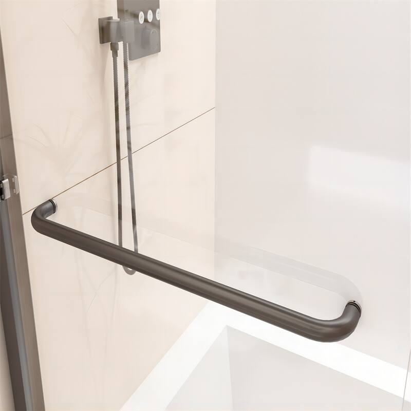 Semi-Frameless Double Sliding Tub Door,Bypass Bathtub Shower