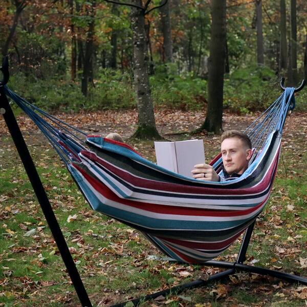 Sunnydaze Brazilian Double Hammock Person Portable Hammock Calming