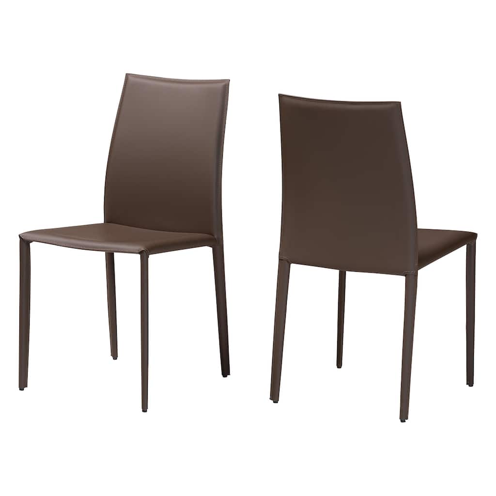 Baxton Studio Rockford Modern and Contemproary Taupe Bonded Leather Upholstered Dining Chair (Set of 2)