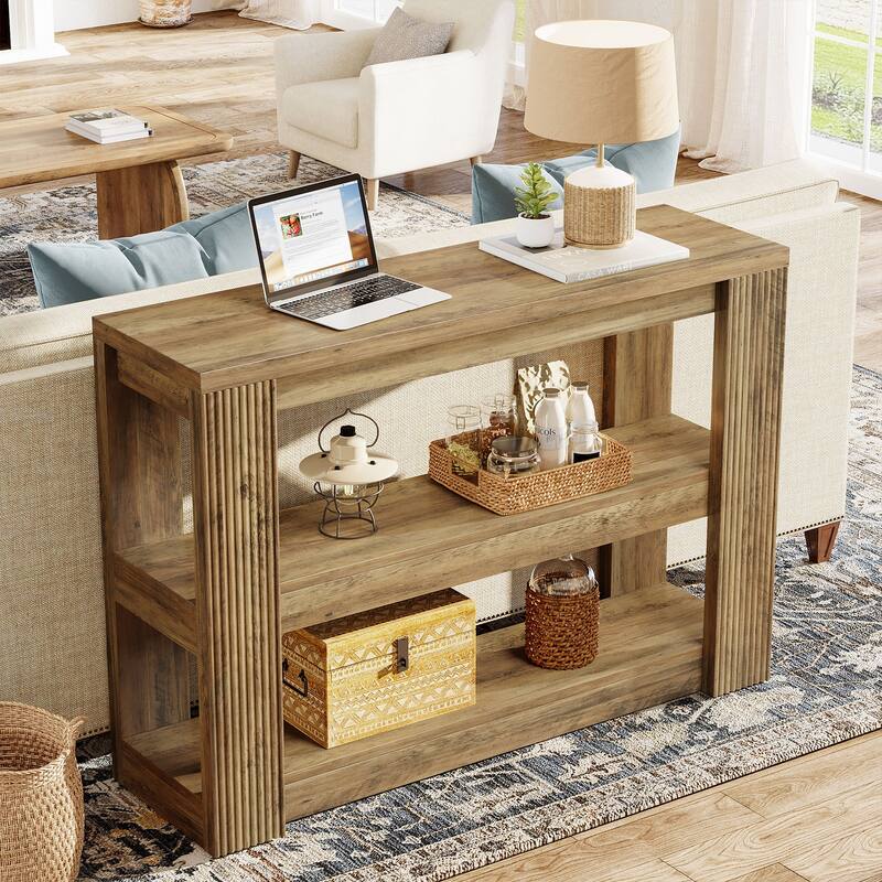3-Tier Farmhouse Entryway Table with Storage Shelves - 41.34" L x 11.81" W x 31.5" H