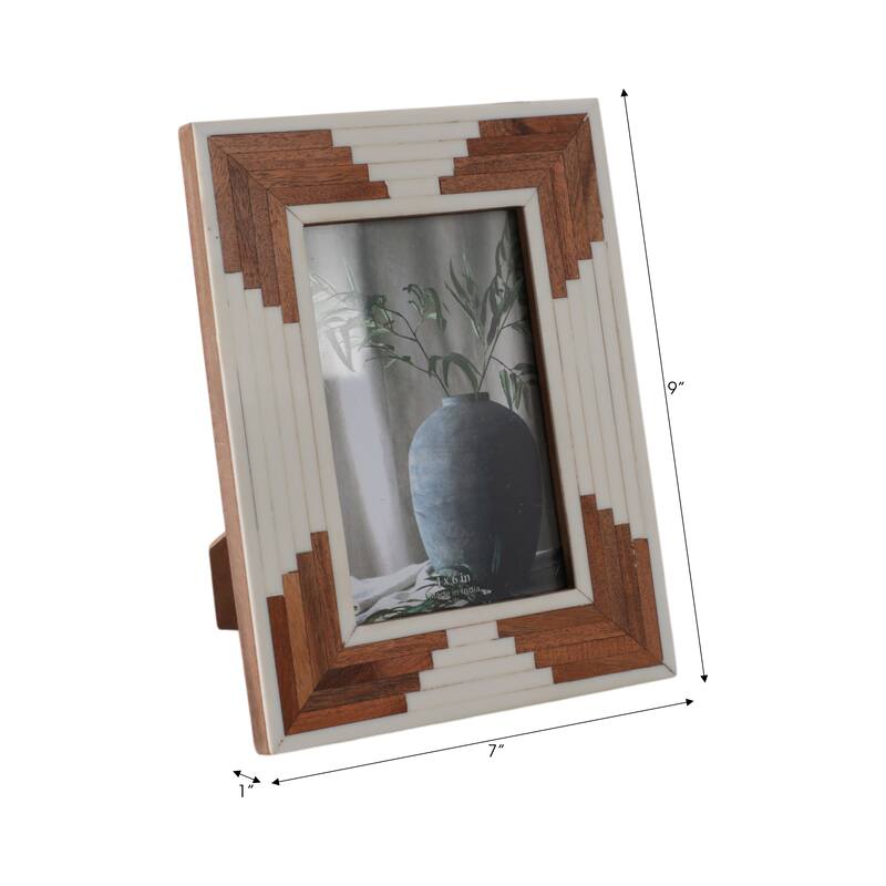Sagebrook Home Resin and Wood Picture Frame with Glass and MDF Backing