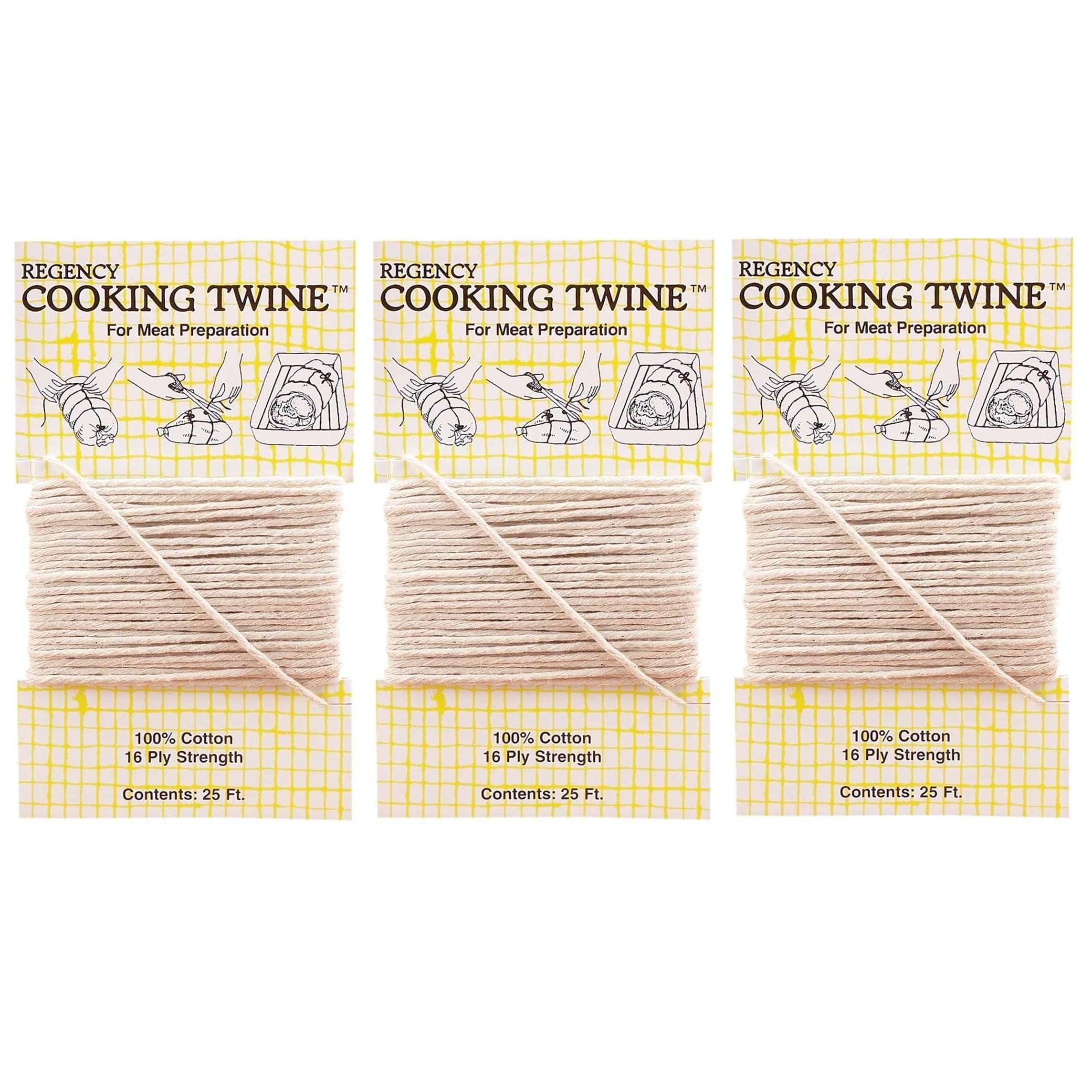 Regency 100% Cotton 25' Cooking Twine - Meat Poultry Preparation