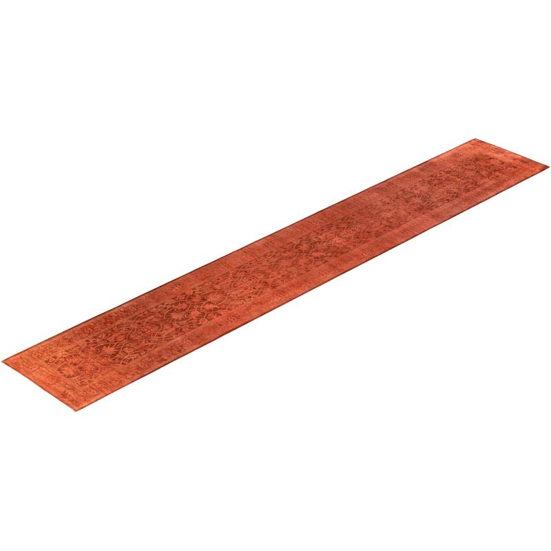 Contemporary Overdyed Wool Hand Knotted Runner - 2' 6" x 16' 4"