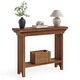 preview thumbnail 9 of 7, 39.37" Solid Wood Console Table, Small Entryway Table with Shelf