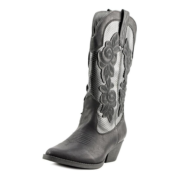 Rampage Vida Women Black Snake Over Western Boots