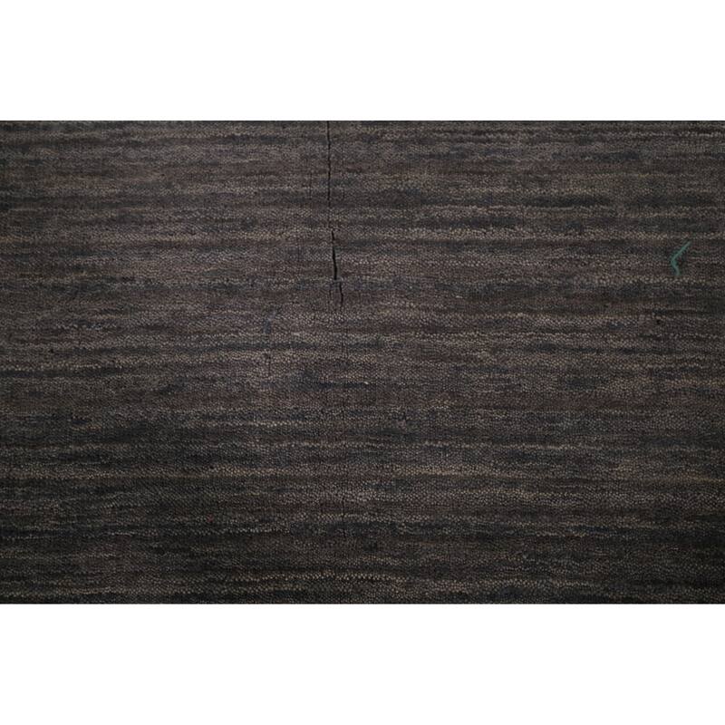 Gray Gabbeh Indian Area Rug Handmade Wool Carpet - 8'1"x 9'6"