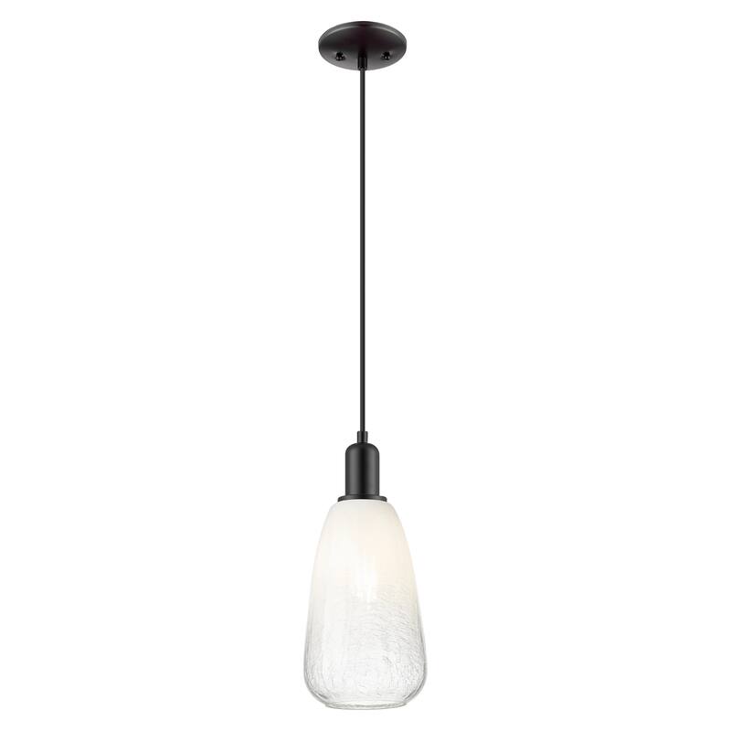 Innovations Lighting Downtown Urban - Brookhaven Almond - 1 Light 6" Cord Hung Mini Pendant - Opal Shade/Matte Black