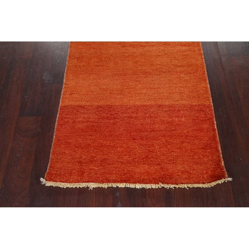 Modern Oriental Gabbeh Kashkoli Wool Runner Rug Hand-knotted - 2'5" x 20'2"