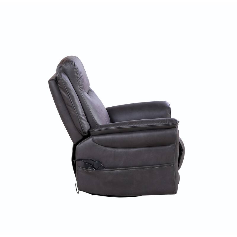 Modern 240 Degree Swivel Electric Swivel Recliner Chair with Heated Lumbar Support, Vibration Massage and Extendable Footrest