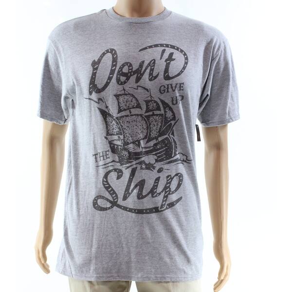 Club Room New Gray Don T Give Up Ship Mens Medium M Graphic Tee T Shirt