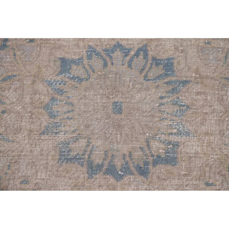 Distressed Najafabad Persian Antique Area Rug Hand-knotted Wool Carpet - 8'4" x 12'2"