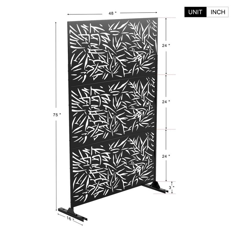 Privacy Screen Free Standing Bamboo Leaves