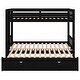 preview thumbnail 8 of 24, Twin Over Pull-Out Bunk Kids Bed with Trundle, 4-Beds, Safety Rails, Wheeled Design, Espresso