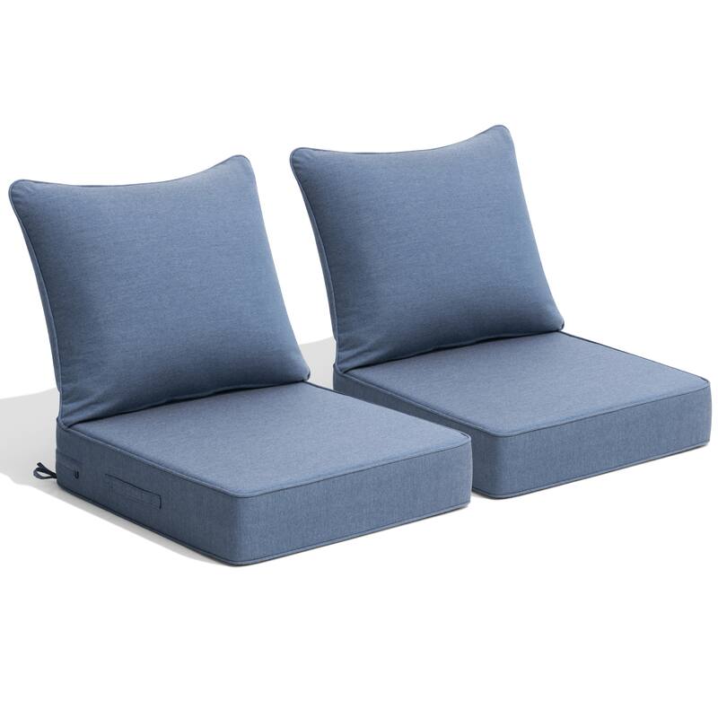24''Wx24''Dx5.5''in Patio Sunbrella Outdoor Seat Cushions Set (Seat & Back) - SpectrumDenim - 2PC