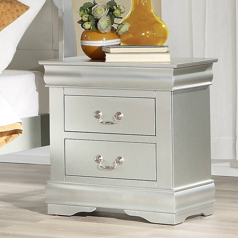 Wooden Nightstand with 2 Drawers