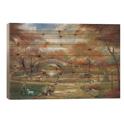 Dog Park Print On Wood by Ruane Manning - Multi-Color