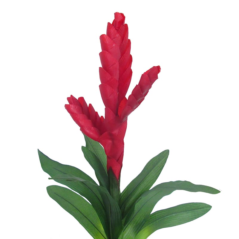 Artificial Vriesea Bromeliad Flower Stem Tropical Spray 18in