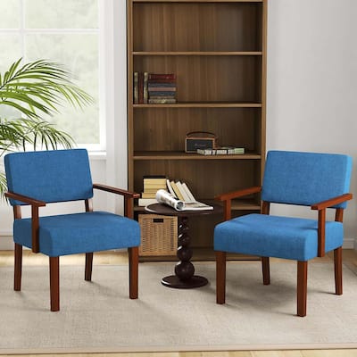 4PCS Modern Armchair Upholstered Line Accent Chair w/ Soft Padded Seat