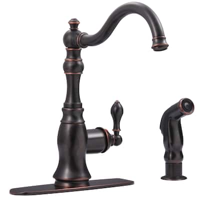 Bellver 2 or 4 Hole 1-Handle Traditional Kitchen Faucet with Spray