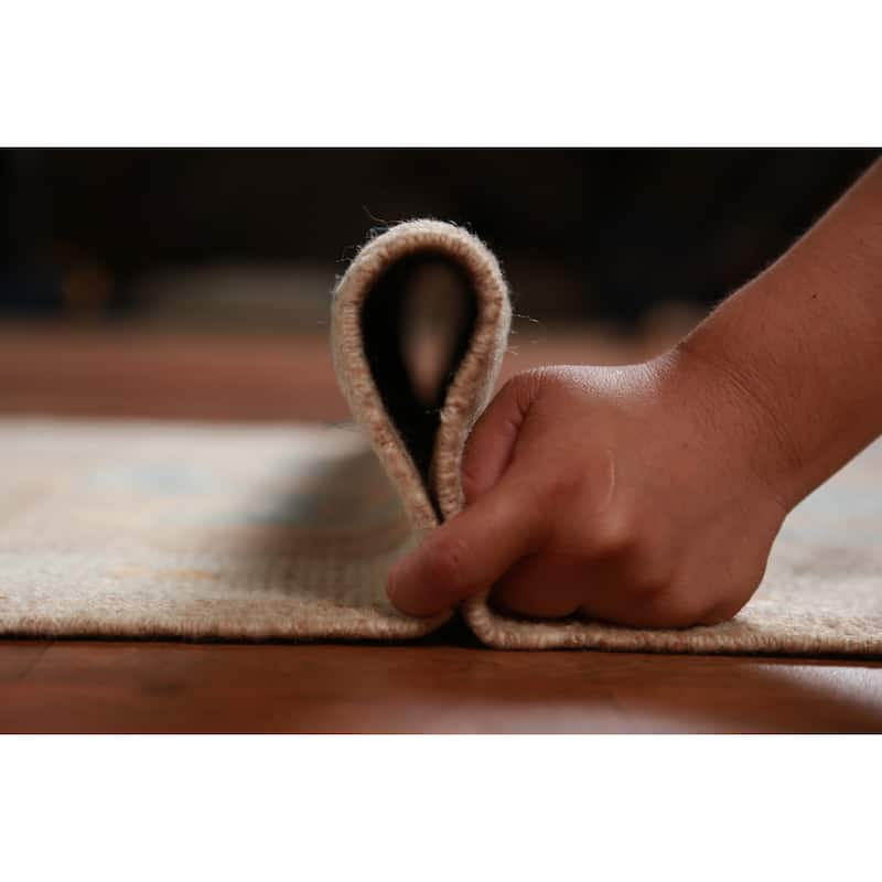 Hand Knotted Oriental 100% Wool Carpet Transitional Geometric Brown Oushak Runner Rug - 10' 2'' X 2' 11''