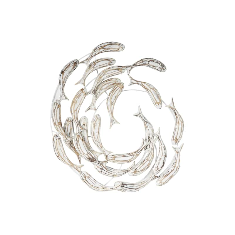 Wood Fish Handmade Home Wall Decor - White - Roche River Decor - White