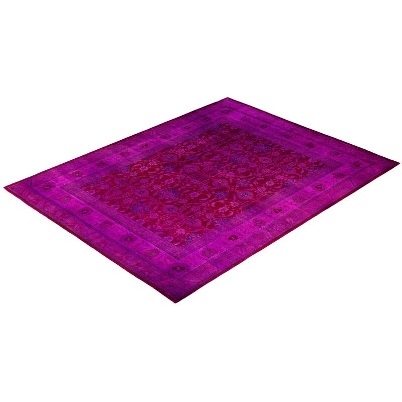 Fine Vibrance One-of-a-Kind Hand-Knotted Area Rug - Pink, 8' 2" x 10' 4" - 8' 2" x 10' 4"
