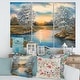 preview thumbnail 6 of 6, Designart "Birches In The Autumn Woods" Lake House Canvas Wall Art Print 36 in. wide x 28 in. high - 3 Panels