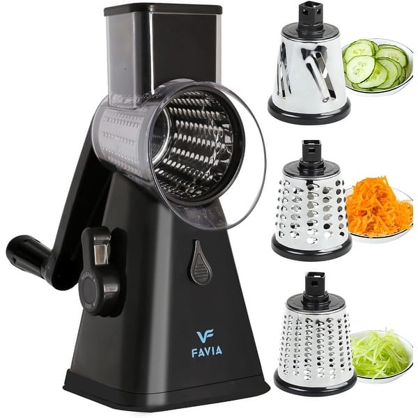 Rotary Grater with 3 Stainless Steel Drum Blades