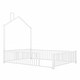 preview thumbnail 20 of 46, Metal House Platform Bed with Guardrail and Chimney
