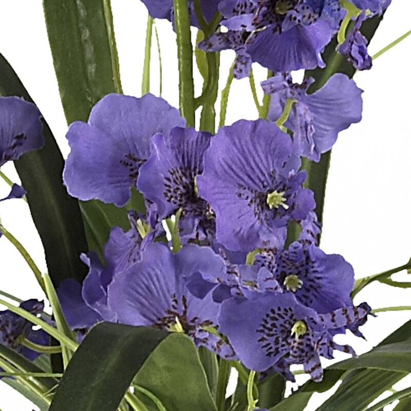 Dancing Lady Orchid Arrangement in Vase - 19" Silk Flower Centerpiece - Faux Floral Decor for Table - 19