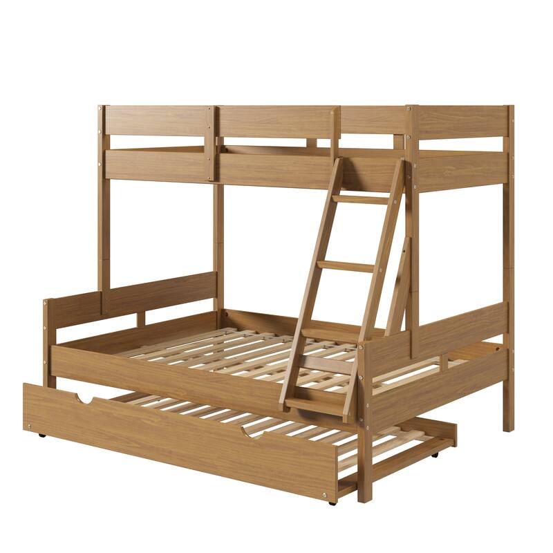 Low Board Twin over Full Urban Oak Panel Bunkbed