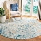 preview thumbnail 1 of 2, SAFAVIEH Madison Gully Modern Abstract Rug 3' Round - Light Blue/Beige - Round