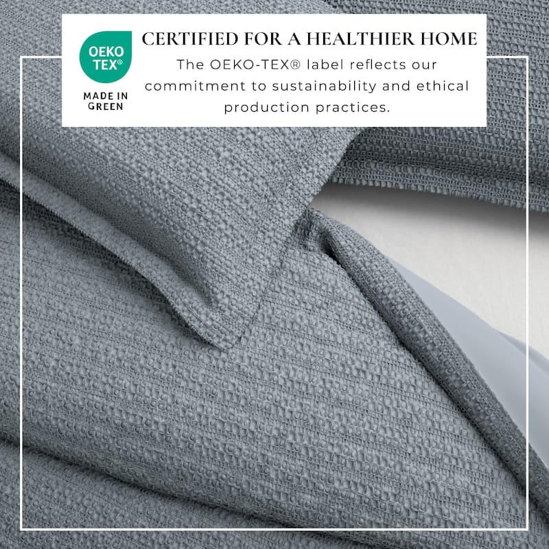 Linery & Co. 100% Cotton Reversible Honeycomb Waffle / Percale Duvet Cover Set